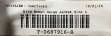 Load image into Gallery viewer, Nike Womens Beige Pockets Long Sleeve Full-Zip Track Jacket Size Large