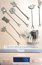 Load image into Gallery viewer, Vintage Alpaca Cocktail Forks-Thimble Holder (8 Pcs)