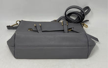 Load image into Gallery viewer, Nordstrom Womens Gray Pebbled Faux Leather Detachable Strap Zip Top Satchel Bag
