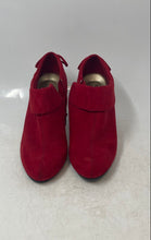 Load image into Gallery viewer, Coach And Four Womens Red Faux Suede Side Zip Block Heel Ankle Boots Size 7.5