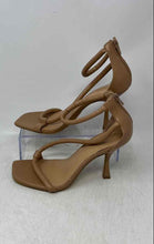 Load image into Gallery viewer, Express Womens Beige Leather Open Toe High Heel Ankle Strap Sandals Size 9