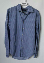 Load image into Gallery viewer, Banana Republic Mens Black Blue White Geo Cotton Long Sleeve Button-Up Shirt S