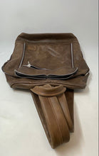Load image into Gallery viewer, Tati Ferrazini Womens Brown Leather Adjustable Strap Zip-Around Lined Backpack