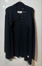 Load image into Gallery viewer, Talbots Womens Black Cable-Knit Long Sleeve Open Front Cardigan Sweater Size M