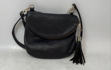 Load image into Gallery viewer, Womens Black Genuine Leather Pockets Tassel Detachable Strap Crossbody Bag