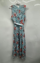 Load image into Gallery viewer, Tahari Womens Multicolor Floral Overlay Round Neck Sleeveless A-Line Dress Sz 6