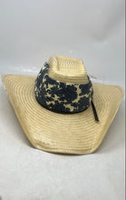 Load image into Gallery viewer, Twister Mens Beige Straw Wide Brim Adjustable Western Cowboy Hat Size 7 1/4