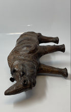 Load image into Gallery viewer, Wood Mid-Century Modern Decorative Safari Rhinoceros Figurine Sculpture