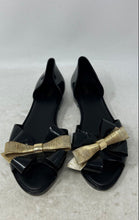 Load image into Gallery viewer, Melissa Womens Black Bow Open Toe Slip-On Ballet Flats Size 9