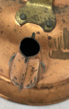 Load image into Gallery viewer, Vintage Cooper And Brass Collectible Tea Kettle Pot With Porcelain Handle