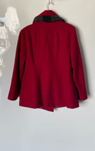 Load image into Gallery viewer, London Fog Womens Red Long Sleeve Button Front Peacoat With Printed Scarf Size L