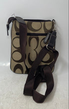 Load image into Gallery viewer, Coach Womens Beige Brown Signature Print Inner Divider Crossbody Purse