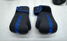 Load image into Gallery viewer, RDX Black Blue Sport Equipment Helmet Gloves & Shin Guards Boxing Protective Set