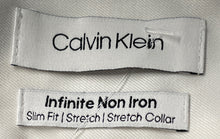Load image into Gallery viewer, Calvin Klein Mens White Slim Fit Infinite Non-Iron Dress Shirt Size Medium