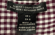 Load image into Gallery viewer, H&M Mens Burgundy White Collared Long Sleeve Button-Up Shirt Size Large