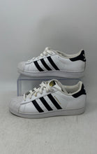 Load image into Gallery viewer, Adidas Boys Superstar C77154 White Black Leather Lace-Up Sneaker Shoes Size 4.5