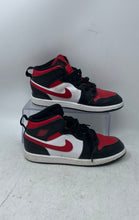 Load image into Gallery viewer, Nike Kids Air Jordan 1 Mid PS 640734-079 Red Black Sneakers Shoes Size 3Y