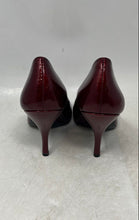 Load image into Gallery viewer, BCBGirls Womens Red Patent Leather Peep Toe Slip-On Pump Heels Size 7 B