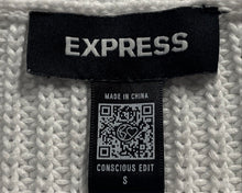 Load image into Gallery viewer, Express Womens White Cable Knit V-Neck Sleeveless Vest Sweater Size Small