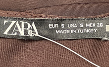 Load image into Gallery viewer, Zara Womens Brown Sleeveless Round Neck Draped Twist Front Tank Top Size Small