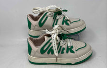 Load image into Gallery viewer, Unbranded Womens Beige Green Leather Lace-Up Low Top Sneakers Shoes Size EUR 41