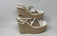 Load image into Gallery viewer, Aldo Womens Beige Open Toe Wedge Heel Platform Espadrille Sandals Size 9