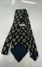 Load image into Gallery viewer, Giorgio Armani Mens Black Beige Keeper Loop Adjustable Pointed Tie