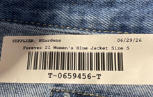 Load image into Gallery viewer, Forever 21 Womens Blue Denim Thrashed Distressed Button Front Jacket Size Small