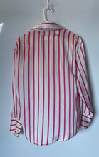 Load image into Gallery viewer, Zara Womens Pink & White Striped Long Sleeve Collared Button-Up Shirt Size S