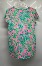 Load image into Gallery viewer, Lilly Pulitzer Womens Green Pink Tropical Print V-Neck Etta Blouse Top Size S