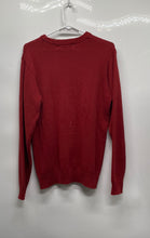 Load image into Gallery viewer, Oscar De La Renta Mens Red Knitted Long Sleeve Crew Neck Pullover Sweater Size S