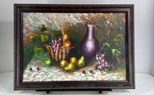 Load image into Gallery viewer, A Still Life Of Wine Grapes & Fruit Basket Framed Art Painting By Sweeting
