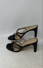 Load image into Gallery viewer, Ann Taylor Womens Brown Leather Open Toe Slip-On Block Platform Heels Size 8M