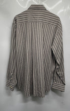 Load image into Gallery viewer, Johnston & Murphy Mens Brown Beige Striped Long Sleeve Button-Up Shirt Size L