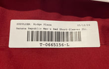 Load image into Gallery viewer, Banana Republic Mens Red Stretch Short Sleeve Collared Button-Up Shirt Size M