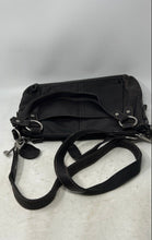 Load image into Gallery viewer, Fossil Womens Black Leather Detachable Strap Pockets Zip Top Lined Shoulder Bag