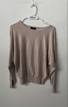 Load image into Gallery viewer, Tahari Womens Taupe Studded Dolman Sleeve Boat Neck Pullover Sweater Size M