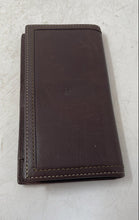 Load image into Gallery viewer, Coach Womens Hampton Brown Signature Print Canvas Checkbook Cover Wallet