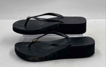 Load image into Gallery viewer, Authentic Tory Burch Womens Thandie Black Flip Flop Sandals Size 6/7 Stained