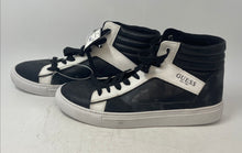 Load image into Gallery viewer, Guess Mens White Black Leather Lace-Up Sneaker Shoes Size 10.5 Dirty With Tag