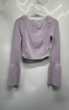Load image into Gallery viewer, Forever 21 Womens Lilac Long Bell Sleeve Square Neck Cropped Blouse Top Size S