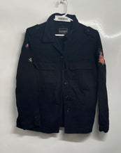Load image into Gallery viewer, Clockhouse Womens Black Floral Long Sleeve Embroidered Collared Jacket Size 36