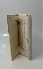 Load image into Gallery viewer, Magid Womens White Classic Beaded Floral Inner Pockets Kiss Lock Clutch Purse