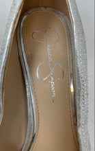 Load image into Gallery viewer, Jessica Simpson Womens Silver Rhinestone Pointed Toe Pump Heels Size 9.5M