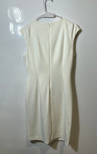 Load image into Gallery viewer, Calvin Klein Womens White Ruched Horseshoe Neck Sheath Dress Size 8