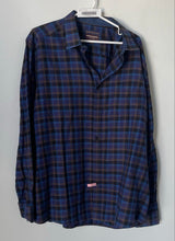 Load image into Gallery viewer, Johnston & Murphy Mens Blue Plaid Cotton Long Sleeve Button-Up Shirt Size XXL