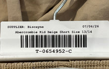 Load image into Gallery viewer, Abercrombie Kids Boys Beige Flat Front Zip Pockets Cargo Shorts Size 13/14