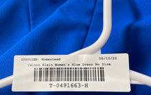 Load image into Gallery viewer, Calvin Klein Womens Blue Sleeveless Side Ruched Back-Zip Midi Dress Size No Size