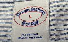 Load image into Gallery viewer, Brooks Brothers Mens White Cotton Striped Long Sleeve Button-Up Shirt Size Large