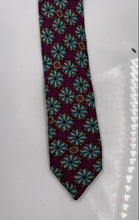 Load image into Gallery viewer, Valentino Mens Purple Geometric Floral Print Silk Keeper Loop Pointed Tie